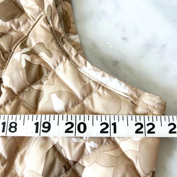 Eddie Bauer Tan Camo Print Quilted Goose Down Puffer Vest - Women's XL - Picture 11 of 12
